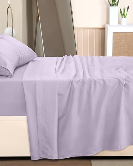 Utopia Bedding Twin Bed Sheets Set - 3 Piece Bedding - Brushed Microfiber - Shrinkage and Fade Resistant - Easy Care (Twin, Lavender) - LeafyLoom
