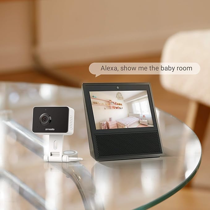Zmodo 1080p Mini WiFi Pet Camera Two-Way Audio Smart Home Camera with Night Vision, Compatible with Alexa & the Google Assistant (2 Pack) Zmodo