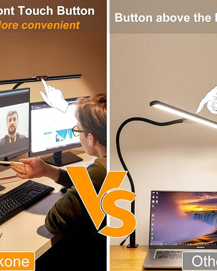Desk Lamps for Home Office, Architect Desk Lamp with Clamp, LED Desktop Lamp Dimmable, Bright Office Lighting, 9W Modern Desk Lamp Led (Black) - LeafyLoom