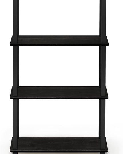 Furinno Turn-N-Tube 4-Tier Multipurpose Shelf Display Rack, Square Tube, Espresso/Black - LeafyLoom