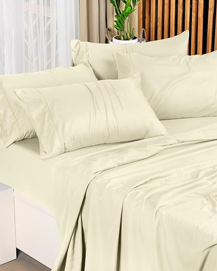 Utopia Bedding Queen Bed Sheets Set - 4 Piece Bedding - Brushed Microfiber - Shrinkage and Fade Resistant - Easy Care (Queen, Ivory) - LeafyLoom