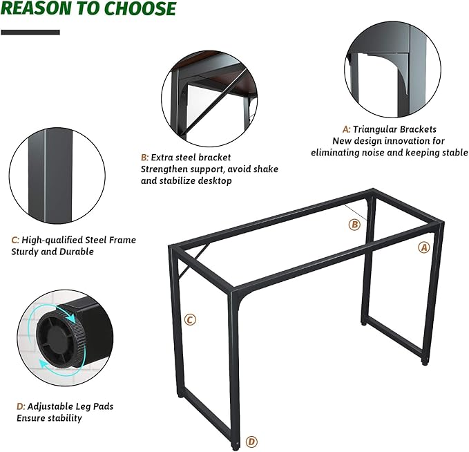 Foxemart Modern Small Computer Desk, 32 Inch, Sturdy Laptop Study Desk Table for Home Office, Black - LeafyLoom