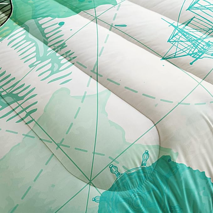 CVHOUSE Sea Turtle Bedding Set,Sea Turtle Comforter Queen,Ocean Bohemia Comforter Set for Boys Kids Girls,Ocean Quilt Set with 1 Comforter and 2 Pillow Cases - LeafyLoom