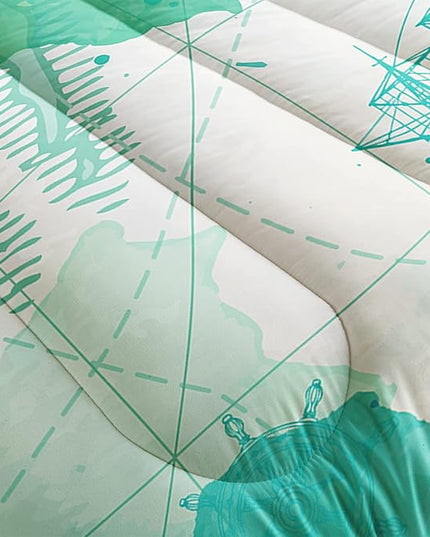 CVHOUSE Sea Turtle Bedding Set,Sea Turtle Comforter Twin,Ocean Bohemia Comforter Set for Boys Kids Girls,Ocean Quilt Set with 1 Comforter and 2 Pillow Cases - LeafyLoom