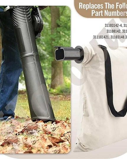 31101810 Blower Debris Vacuum Bag, Compatible with Greenworks Vacuum Bag 24022 24072 Leaf Blower Vacuum Debris White Cloth Bag w/Zipper,Replace 31103148 - LeafyLoom