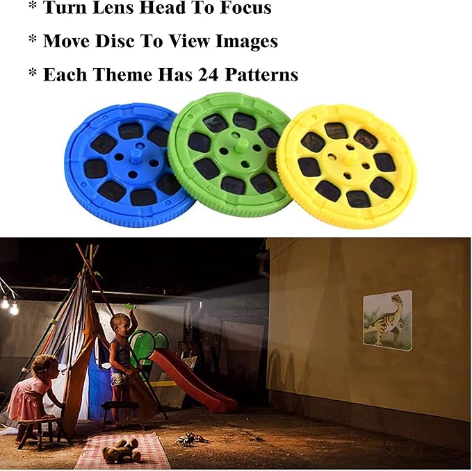 Georgie Porgy Children Projector Toys Educational Science Set Wall Ceiling Tent Torch Flashlight for Kids Gifts for Boys Girls (Dinosaur) - LeafyLoom