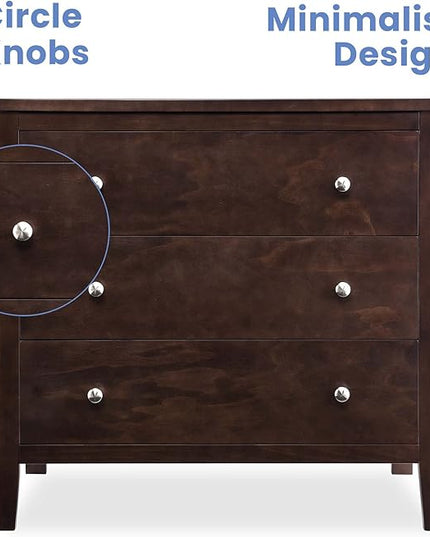 Delta Children Campbell 3 Drawer Dresser, Walnut Espresso - LeafyLoom