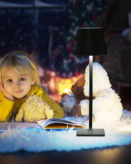 Neoglint Cordless Floor Lamp for Outdoor/Indoor, Touch Control Adjustable Height LED Lamp, Dimmable Rechargeable Battery Operated Lamp for Bedroom, Living Room, Patio (Round) - LeafyLoom
