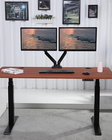 ApexDesk K Series 60" Electric Height Adjustable Standing Desk with LED Memory Controller (Cherry) - LeafyLoom