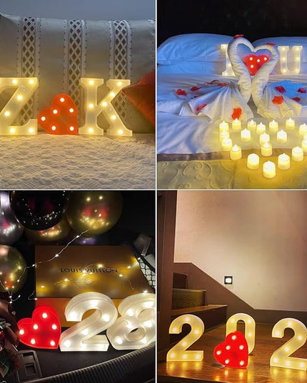 Colorful Letter LED Lights, 16 Colors Changing LED Marquee Letter Lights, Dimmable Night Lights for Wedding, Birthday, Holiday, Party, Bar, Christmas Decoration,Dorm Room Decor-Multicolor 0 - LeafyLoom