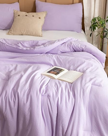 ROSGONIA California King Comforter Set Lavender, 3pcs (1 Boho Purple Cal King Comforter & 2 Pillowcases), All Season Bedding Bedspread Blanket Quilts - LeafyLoom