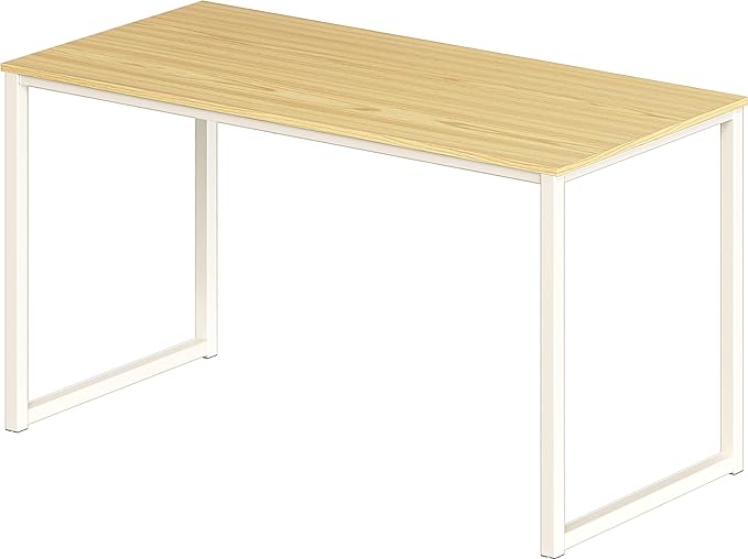 SHW Home Office 48-Inch Computer Desk, White/Oak - LeafyLoom