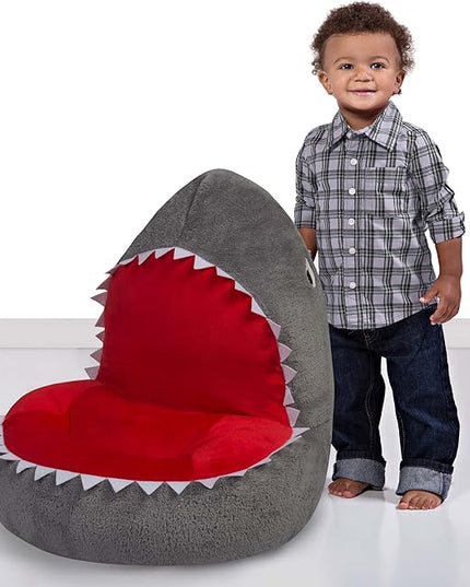 Trend Lab Shark Toddler Chair Plush Character Kids Chair Comfy Furniture Pillow Chair for Boys and Girls, 21 x 19 x 19 inches - LeafyLoom