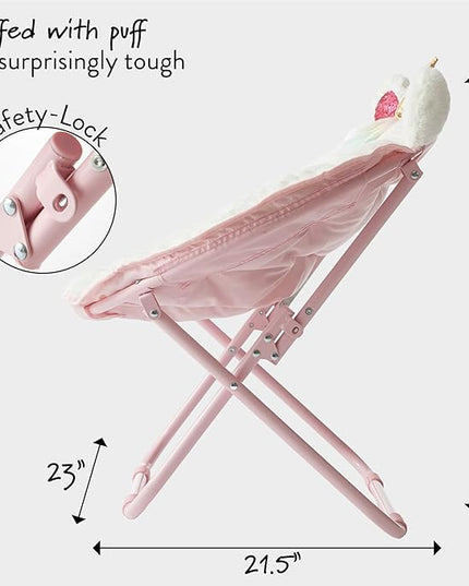Heritage Kids Unicorn Saucer Chair, For Gaming Textile, White - LeafyLoom