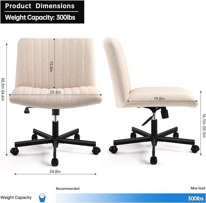 LEAGOO Home Office Desk Chairs Vanity Chair Modern Computer Desk Chair Fabric Desk Chair for Home Office, Bedroom(Mixed color) - LeafyLoom