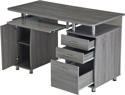 Techni Mobili Small Computer Desk in Gray - LeafyLoom
