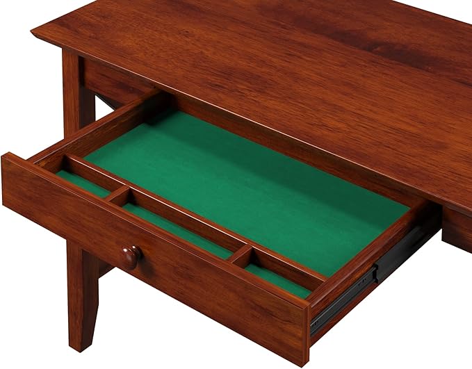 AFI 48" Solid Wood Writing Desk - Sturdy X Design - Home Office Desk with Drawer, Laptop Computer Work Study Table with USB Charger Walnut - LeafyLoom