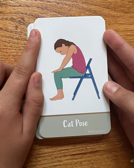 Chair Yoga Poses Cards for Kids: Movement Breaks or Brain Breaks in Classroom, Homeschool, Play Therapy, Calm Corner, or for Social Emotional Learning Activities and Test Taking Strategies - LeafyLoom