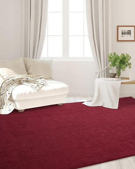Area Rugs for Bedroom Living Room, 4x6 Rose Red Super Soft Comfy Thickened Memory-Foam Indoor Carpets, Modern Aesthetic Minimalist Carpet for Boys Girls Adults Apartment Nursery Home Décor - LeafyLoom