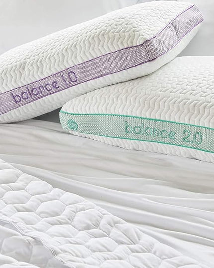 Bedgear Balance Performance Pillow - Size 2.0 - Moisture Wicking Bed Pillows for All Sleep Positions - Medium Firmness - Washable Cover - Back, Stomach, Side Sleeper Pillow - 20" W x 26" L x 5.75" H - LeafyLoom