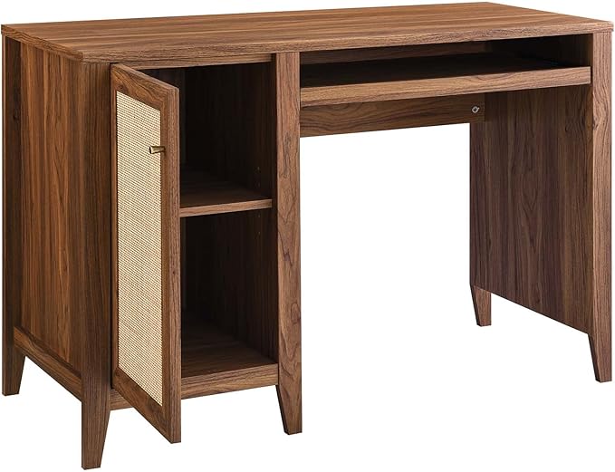 Modway Soma Desk, Walnut, 47" - LeafyLoom