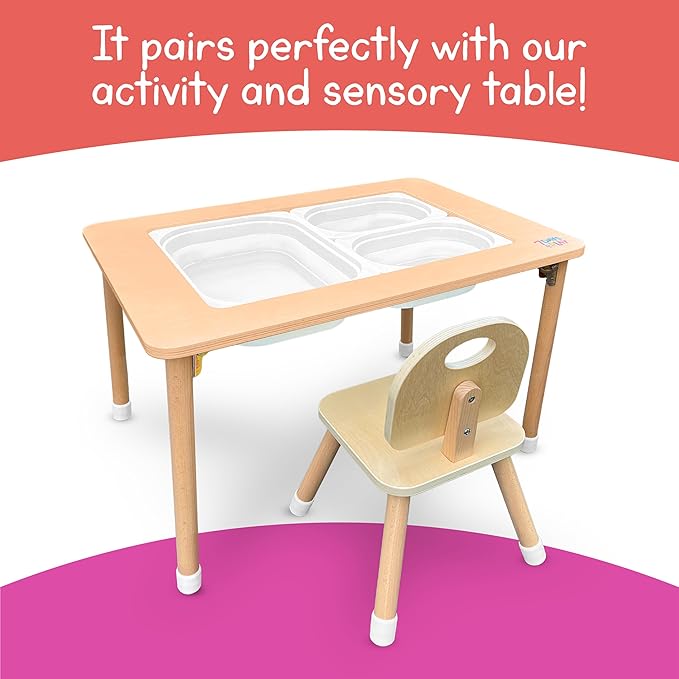 7 Days of Play Set of 2 Wooden Kids Chairs for Home, Classroom, Preschool, Daycare, Playrooms (Ages 2+) - LeafyLoom