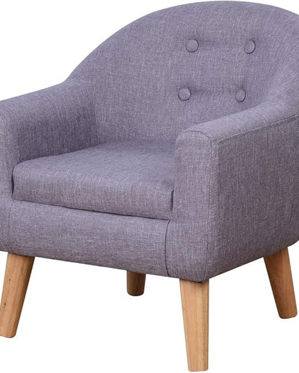 Single Linen Fabric Kids Armchair, Toddler Sofa and Couch with Wooden Legs, Children Chair Seat for Children Gift (Gray) - LeafyLoom
