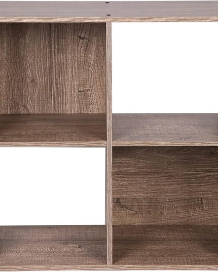 PACHIRA E-Commerce US 4-Cube Organizer Storage Bookcase Bookshelf Suit 11 Inch Storage Bins, Wood Sturdy Cubby Cube Closet Unit Assemble Display Rack Shelving, Rustic Brown Oak - LeafyLoom