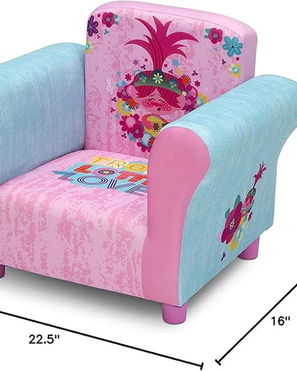 Delta Children Kids Character Upholstered Chair, Trolls World Tour - LeafyLoom