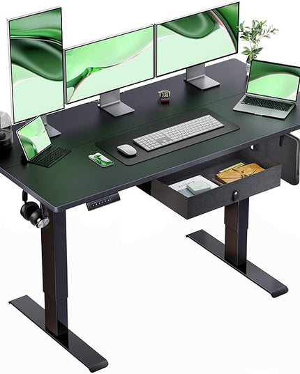 Marsail STAND 1 home-office-desks, 55 x 24 Inch, Black - LeafyLoom