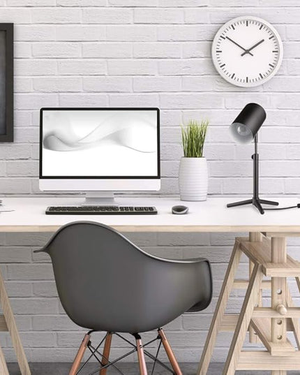 Globe Electric 52899 Pratt Desk Lamp, 18 in 1-Light, Matte Black Tripod Base - LeafyLoom
