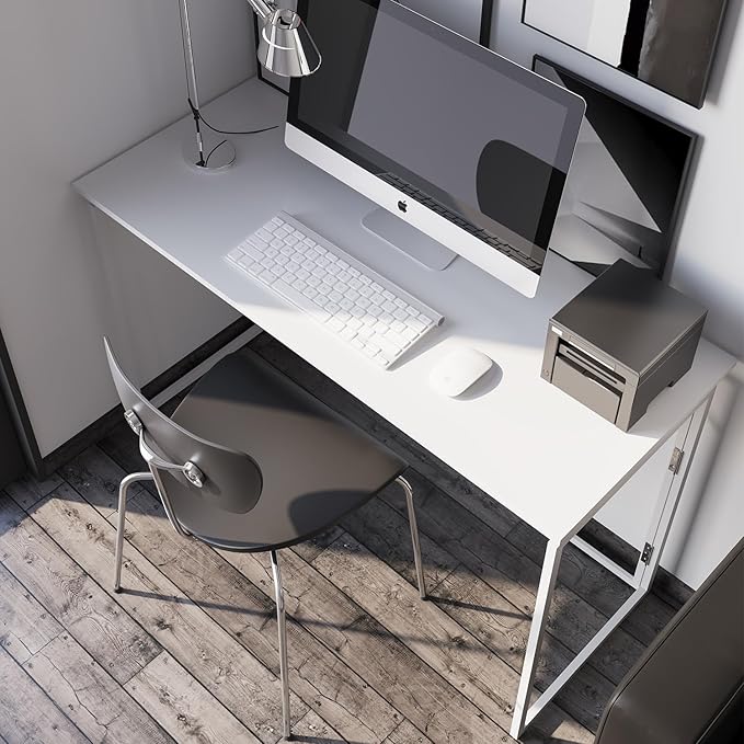 Folding Desk 40 Inch - Small Foldable Desk for Small Space Minimalist, Space Saving Collapsible Compact Desk Portable Table for Craft, Writing, Study and Work (No Assembly Required) - LeafyLoom