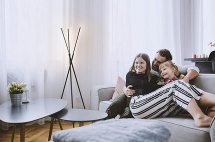 Brightech Stix Floor Lamp, Tall Tree Lamp for Offices, LED Tripod Lamp for Living Rooms, Great Living Room Décor, Dimmable Standing Lamp with 3 Lights for Bedroom Reading - Black - LeafyLoom