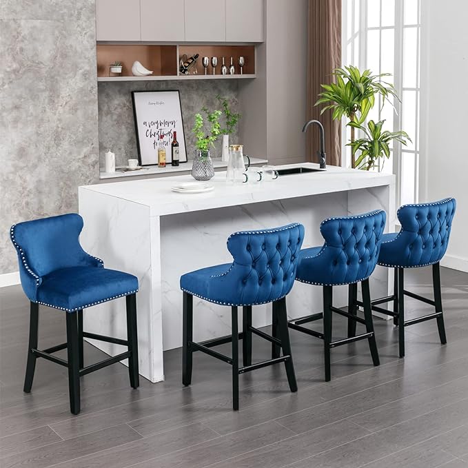 NicBex Haerin-SD-00377-LWJ Dining Chairs, 22"x19"x37", Blue - LeafyLoom