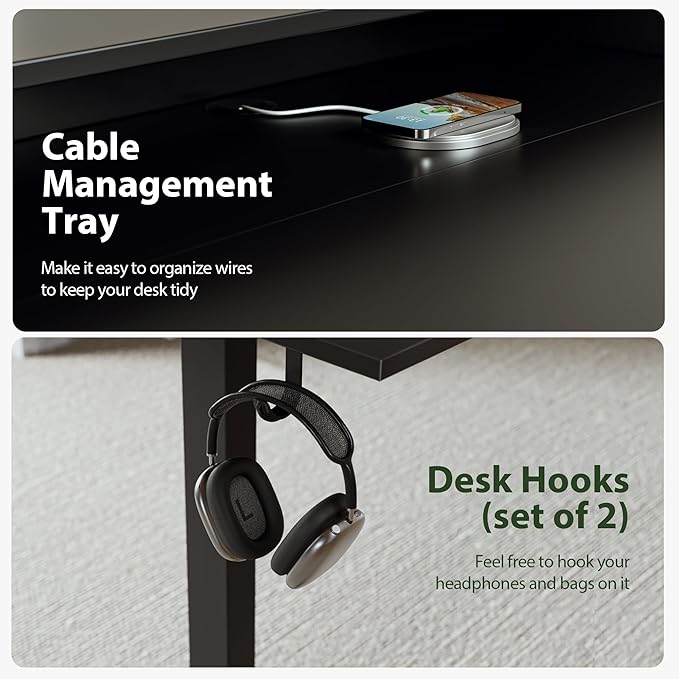 L shaped Electric Standing Desk with 2 Drawers, 63 Inch Ergonomic Adjustable Height Desk with Storage, Corner Desk Sit Stand up Computer Table for Work Office Home, Black - LeafyLoom