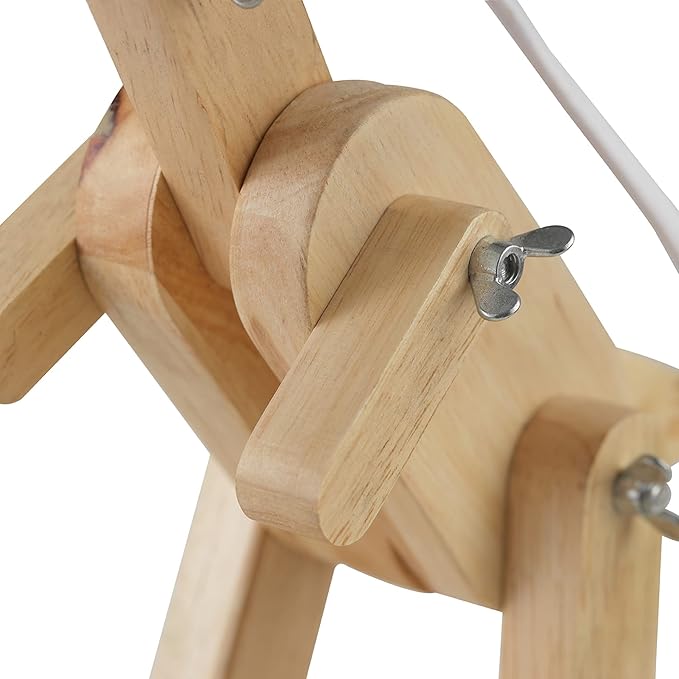 Globe Electric 56107 Terry Dinosaur 10" Wooden Desk Lamp, White Shade, in-Line On/Off Rocker Switch - LeafyLoom