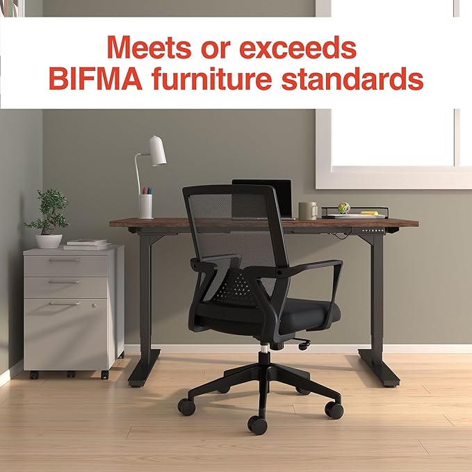STAPLES Cartwright Office Computer Desk Chair, Ergonomic, Adjustable Tilt lock, Mesh Rolling Swivel Task Chair with Wheels, Lumbar Support, Black (ST62400) - LeafyLoom