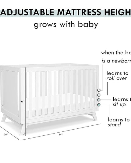 DaVinci Otto 3-in-1 Convertible Crib in White, Greenguard Gold Certified - LeafyLoom