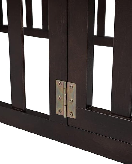 Multifunctional Twin Size Floor Bed with Safety Guardrails and Door, Montessori Sturdy Solid Wood Beds Frame, Easy Assembly and No Spring Need, for Boys and Girls Room, Walnut - LeafyLoom