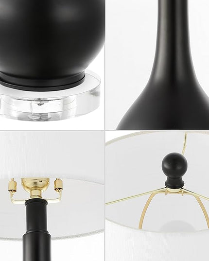 JONATHAN Y JYL5010C-SET2 Dylan 25" Metal/Crystal Teardrop LED Table Lamp Contemporary, Transitional, Traditional, Classic, Office, Living Room, Dining Room, Bedroom, Oil Rubbed Bronze (Set of 2) - LeafyLoom