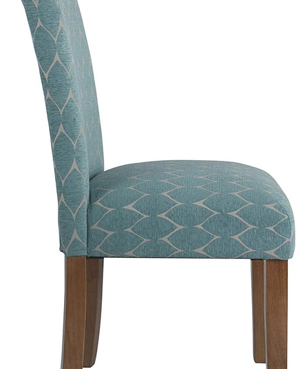 HomePop Parsons Classic Upholstered Accent Dining Chair, Teal (Set of 2) - LeafyLoom