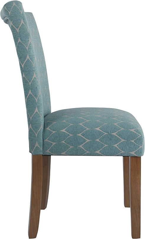 HomePop Parsons Classic Upholstered Accent Dining Chair, Teal (Set of 2) - LeafyLoom