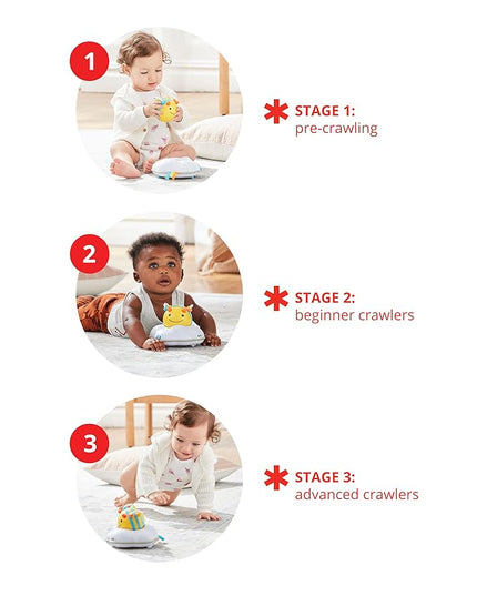 Skip Hop Toddler's Activity Chairs, White & Baby Crawl Toy 3-Stage Developmental Learning Crawling Infant Toy, Explore & More Follow-Me Bee - LeafyLoom