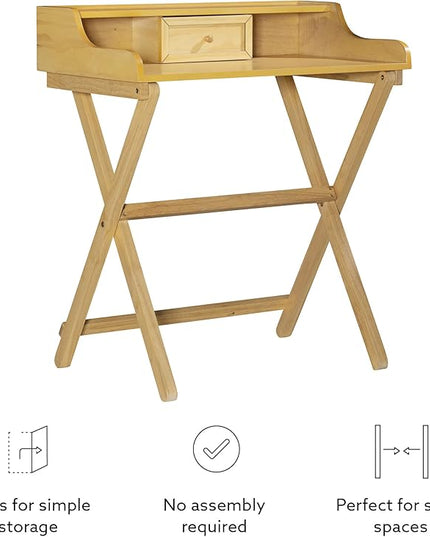 Linon Mable Folding Desk, Natural - LeafyLoom
