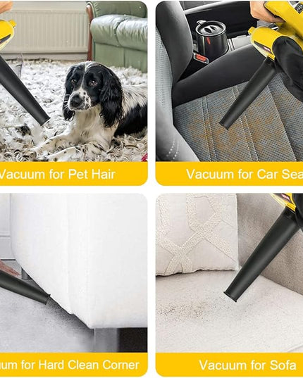 Corded Electric Leaf Blower,2 in 1 Small Handheld Lightweight Sweeper/Vacuum,110V 400W Portbale Blower for Leaf/Snow/Dust Blowing (Yellow) - LeafyLoom