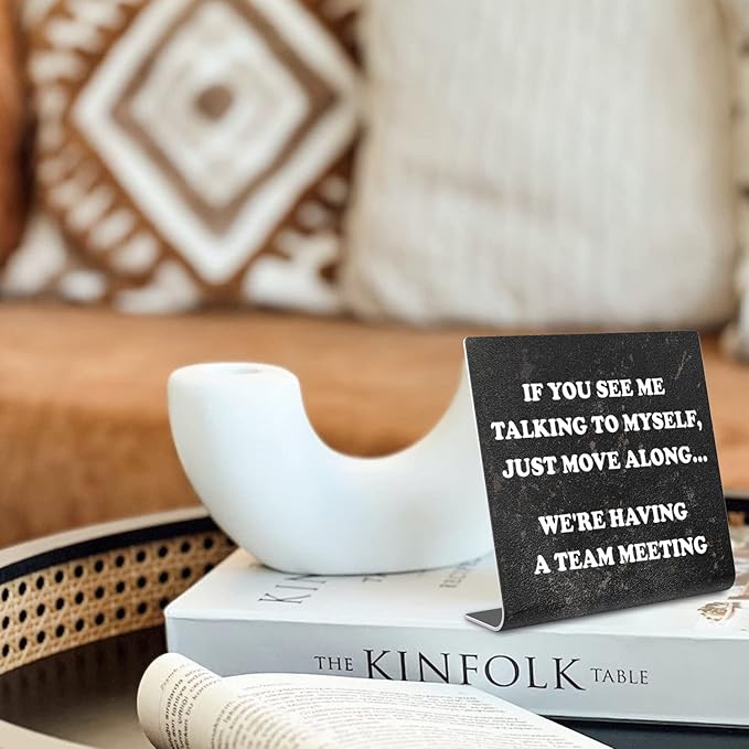 Funny Office Desk Signs, Funny Coworker Gifts for Women Friends, Boss, Colleague, Humorous Decorations On Shelf Table Desk for Home Office dksg14 - LeafyLoom