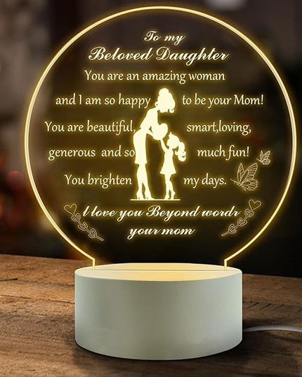 Perfect Gifts for Daughter from mom-Daughter mom Birthday Gifts Night Light，Room Decoration Daughter Mom's Gifts - LeafyLoom