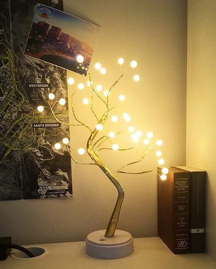 OTAVILEM Bonsai Tree Light for Room Decor, Aesthetic Pearl Tree Lamps for Living Room, Cute Night Light for House Decor, Good Ideas for Gifts, Home Decorations, Weddings, Christmas, Holidays - LeafyLoom