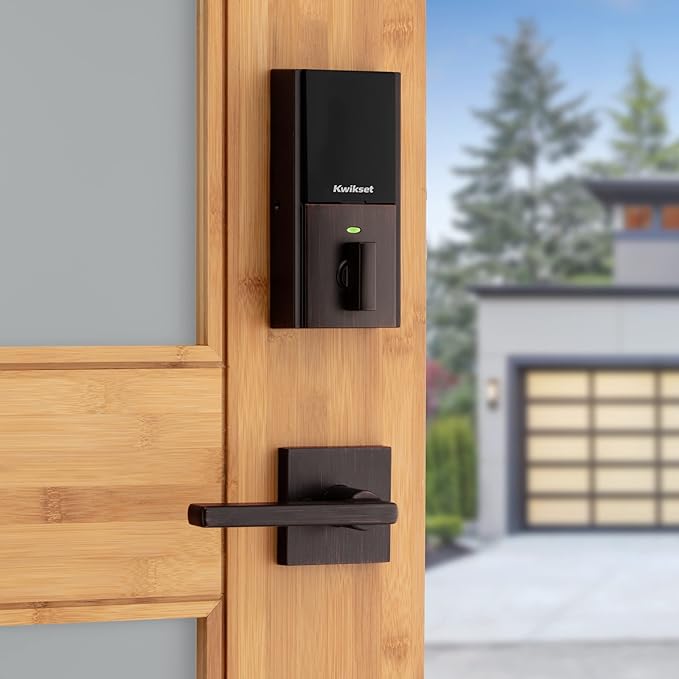 Kwikset Home Connect 620 Smart Lock Deadbolt with Z-Wave Technology, Works with Ring Alarm, Samsung Smartthings and More, Z-Wave Hub Required, Contemporary Design in Venetian Bronze Kwikset