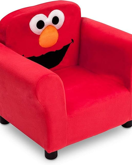 Sesame Street Elmo Upholstered Chair by Delta Children, Red - LeafyLoom